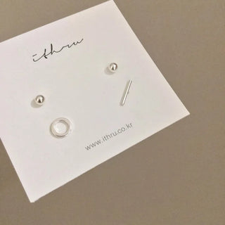925 Silver Layered 4-Piece Set Earrings