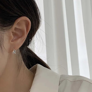Square Swarovski Cube Mini One-Touch Earrings