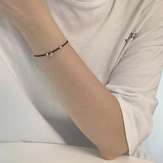 Smile Ball Silk Bracelet (Black, Red)