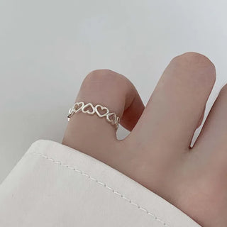 Heart Open Pinky Ring (Silver, Rose Gold, Gold)