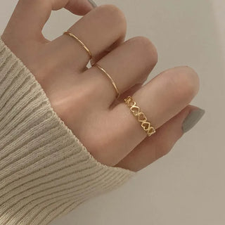 Heart Layered Open Ring (Silver, Rose Gold, Gold)