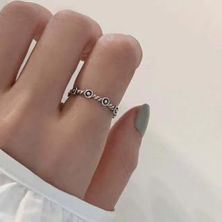 Oil painting circle layered twist ring