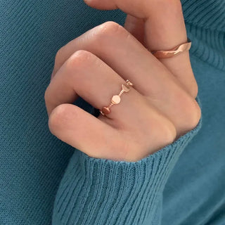 Rose Gold Circle Crown Layered Ring