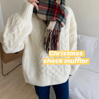 Christmas tartan check scarf winter scarf scarf