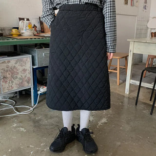 Chocolate quilted skirt
