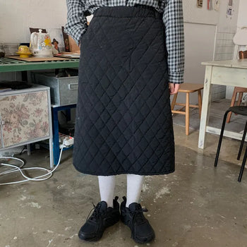 Chocolate quilted skirt