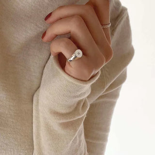 Initial Engraved Pinky Ring/Index Finger Ring Sizes 1–20 (Friendship Ring, Couple Ring)