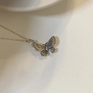 Antique Butterfly Pendant Necklace