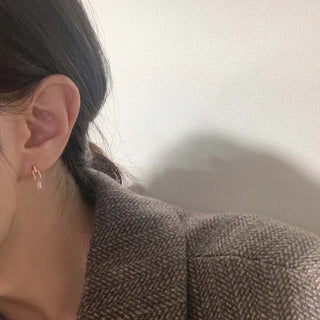 Rose Gold Chandelier Mini Cubic Earrings