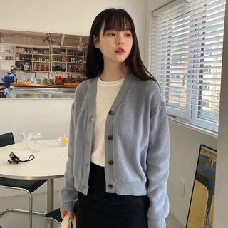 Easy Crop Cardigan (80% Wool)