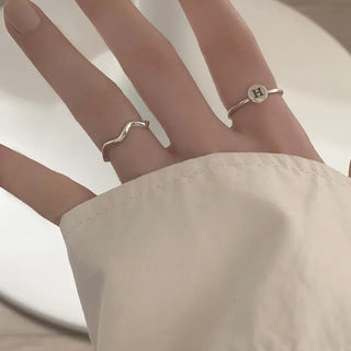 Thick Initial Engraved Ring (Friendship Ring, Couple Ring)
