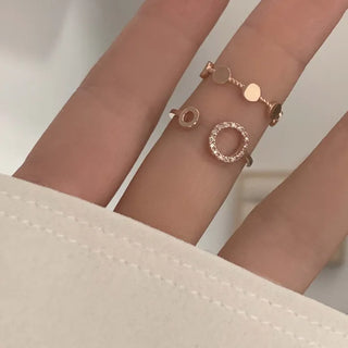 Rose Gold Round Cubic Open Ring