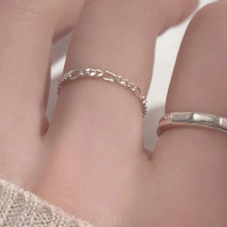 Flat Delicate Chain Ring (Silver, Rose Gold, Gold)