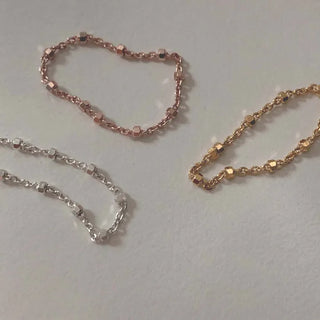 Dot Point Chain Ring (Silver, Rose Gold, Gold)