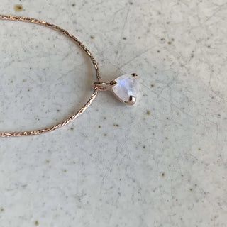 Rose Gold Triangle Moonstone Necklace