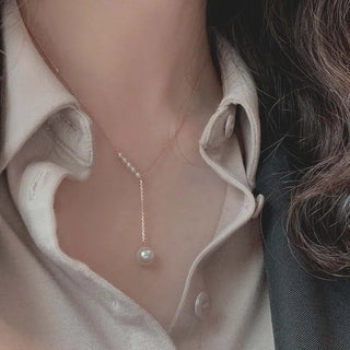 Swarovski Pearl Layered Drop Necklace (Silver, Rose Gold, Gold)