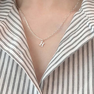 Initial Mini Clip Chain Necklace A to Z