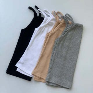 Made in Korea All-Season Stretch Ribbed Sleeveless Top