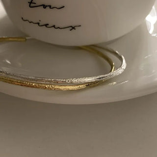 Textured Bangle (Silver, Gold)