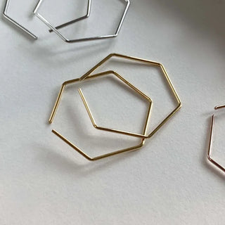 Hexagonal Ring Earrings (Silver, Rose Gold, Gold)