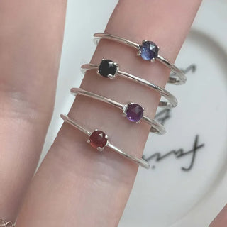 Amethyst Onyx Garnet Sapphire Petite Gemstone Ring