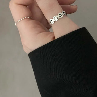 Multi Smile Engraved Open Ring