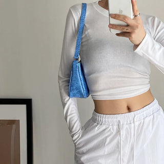 Summer Blue Baguette Bag  Summer Mini Bag, Domestically Made Shoulder Bag