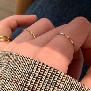 Diamond Cut Thin Ring (Silver, Rose Gold, Gold)