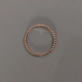 Rose Gold Slim Ball Layered Ring 925 Silver