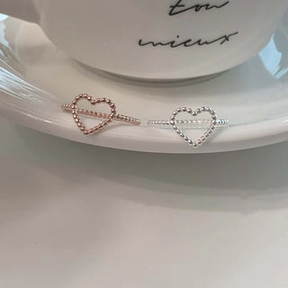 Dot Heart Ring (Silver, Rose Gold)