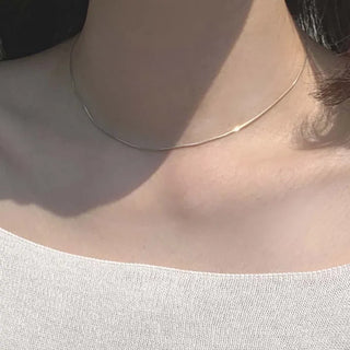 Slim Snake Chain Choker Necklace (2 colors)