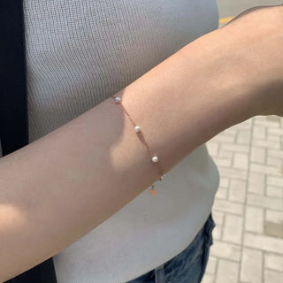 Rose Gold Layered Pearl Bracelet