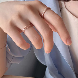 Cross Wave Ring (Silver, Rose Gold, Gold)
