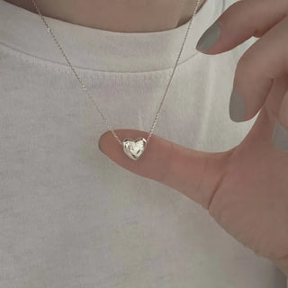 Chubby Heart Piercing Pendant Necklace