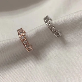 Cubic Line Ear Cuff (Rose Gold, Silver)