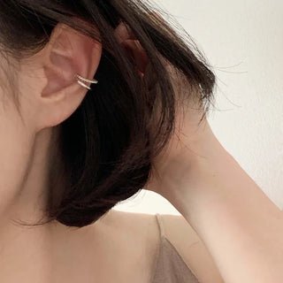 Twisted Plain Double-Strand Ear Cuff (Silver, Rose Gold, Gold)