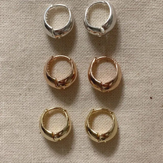 Teardrop One-Touch Earrings (Silver, Rose Gold, Gold)