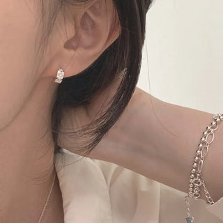 Mini Bold Cubic One-Touch Earrings
