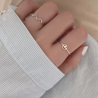Round Mini Smile Layered Ring