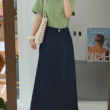 Begin denim long skirt