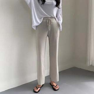 Bowl Cooling Rigid Slim Straight Training Elastic Waist Pants Refrigerator Pants