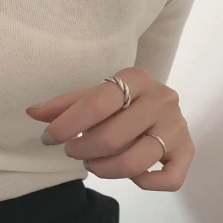 Bold 4mm Oxidized Twist Ring (Sizes 7 to 20)
