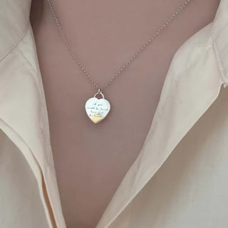 Plain Heart Pendant Engraved Necklace