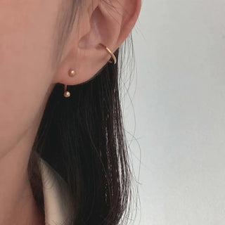 Mini Ball Two-way Earrings (Silver, Gold)