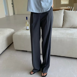 Daily Basic High-Waisted Cooling Pintuck Long Slacks Summer Slacks
