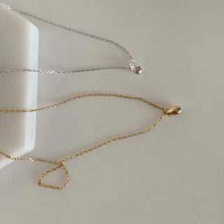 Mini Bean Pendant Necklace (Silver, Gold)