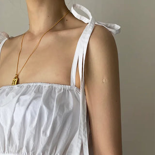 Ribbon Blouse   Summer Sleeveless Shirred Blouse Resort