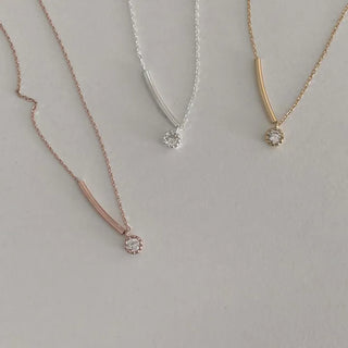 Pipe Cubic Layered Necklace (Silver, Rose Gold, Gold)