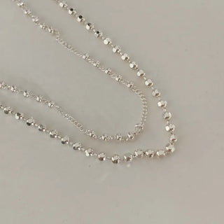 Cut Ball Chain Layered Double-Strand Bracelet
