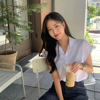 Lemore Roll-up Loose Fit Short Sleeve Cotton Shirt